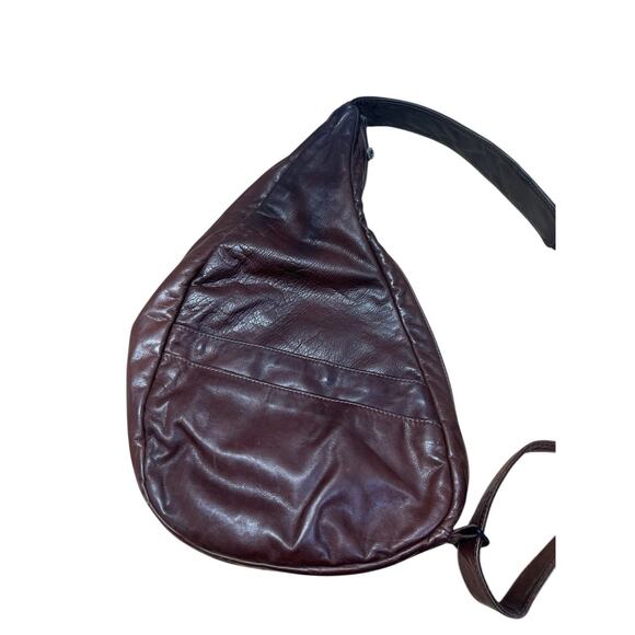 Vintage Unisex Ameri Brown Leather Hiking Healthy Sling Bag 19” USA Made